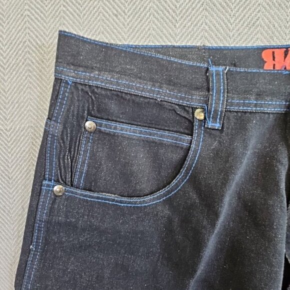 Rich Kids RK Jeans Co Men's Baggy Jeans 40 X 32 Blue Stitch Y2K Normcore - Picture 8 of 16